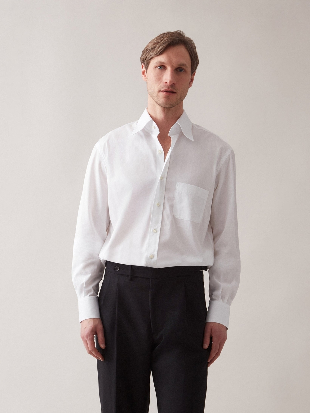 John W.  White Dress Shirt Tailored 100% Egyptian Cotton Classic Fit Formal 16